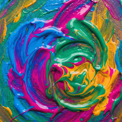 Colorful paint swirls